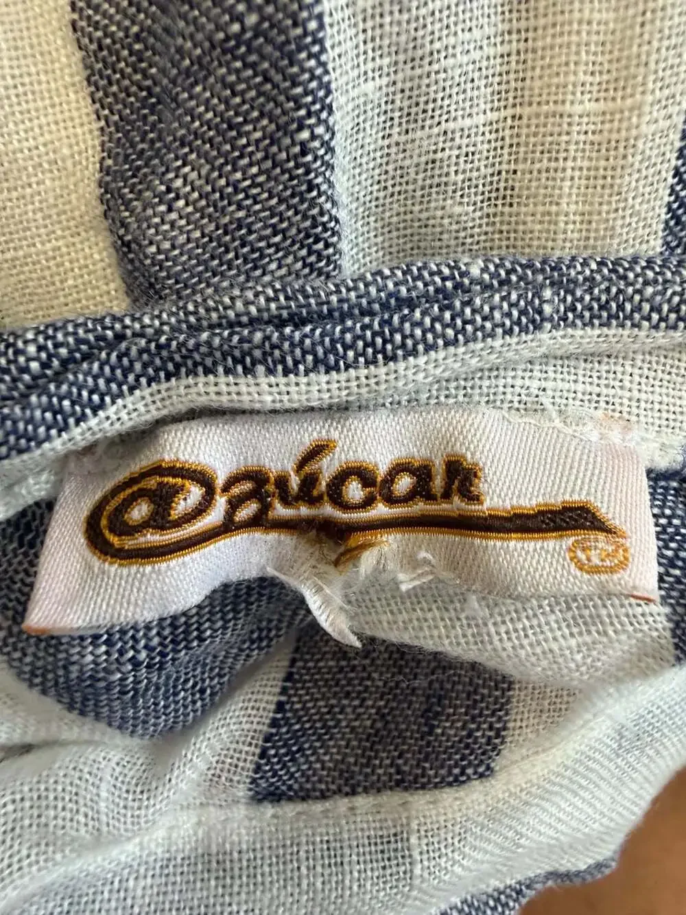 Azucar Blue and White Striped Linen Handkerchief Hem Skirt